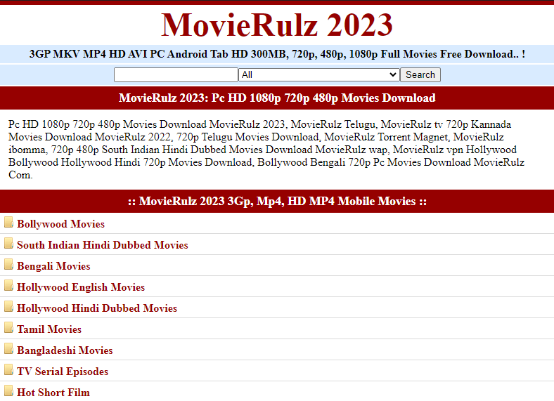 MovieRulz 2023 Pc HD 1080p 720p 480p Movies Download